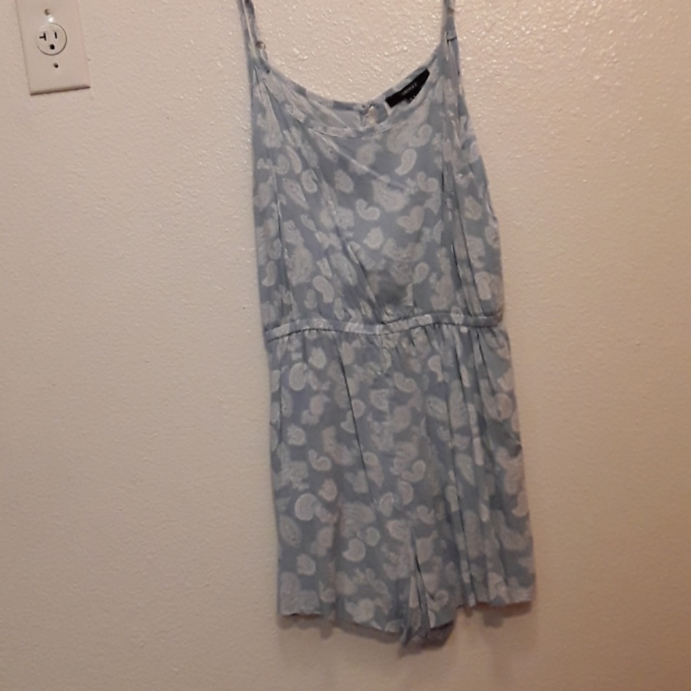 Blue paisley romper